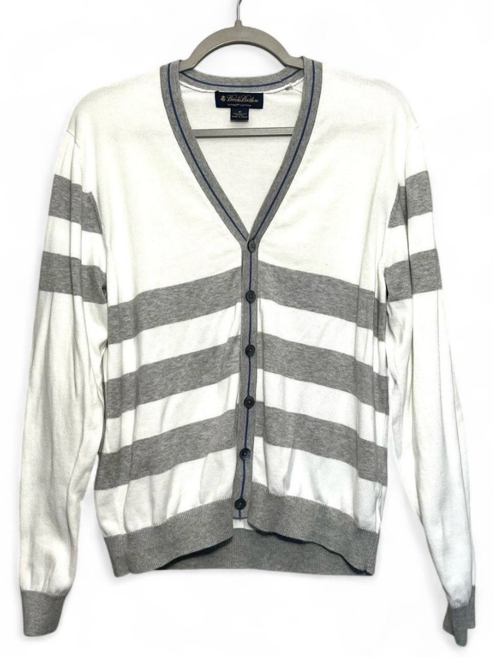 Brooks Brothers Men Supima Cotton Cardigan Medium Preppy Academia Old Money